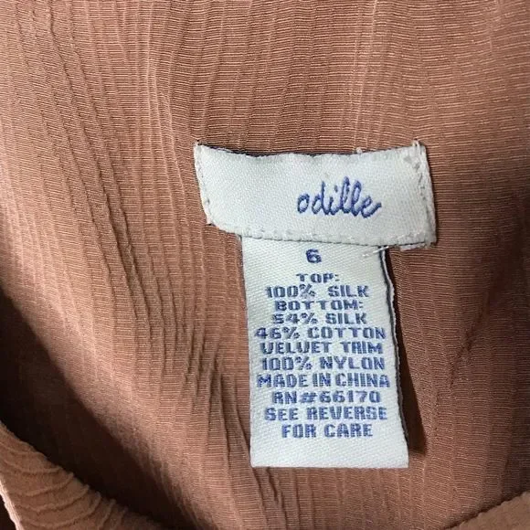 Vintage Anthropologie Odille Matheson Silk Blend Librarycore Blouse Size S - Picture 11 of 11